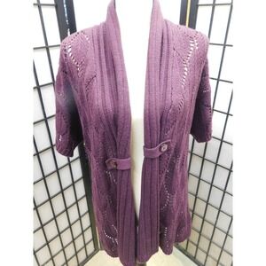 NWT Croft & Barrow Maroon Knit Cardigan Large